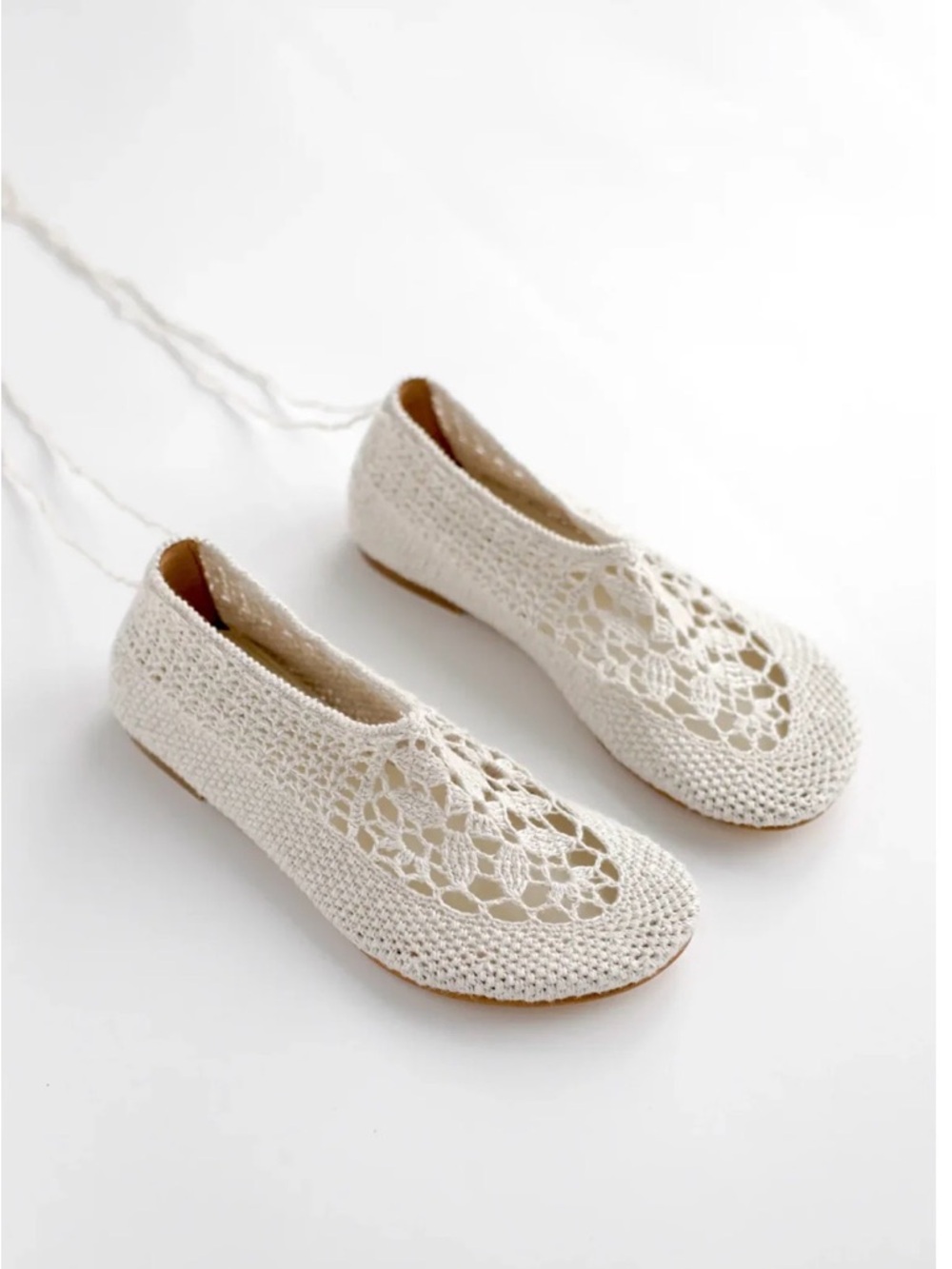 New Hvoya MEREZHYVNI CROCHET BALLERINAS, MILK